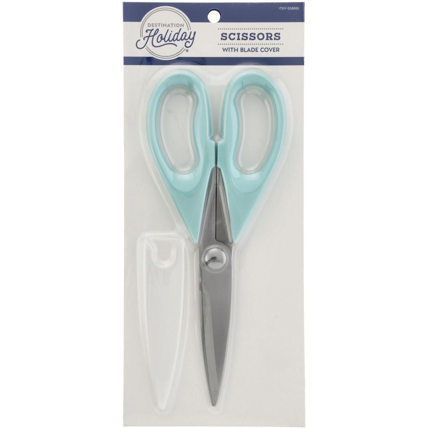 Destination Holiday Scissors With Cover - Aqua; image 1 of 2