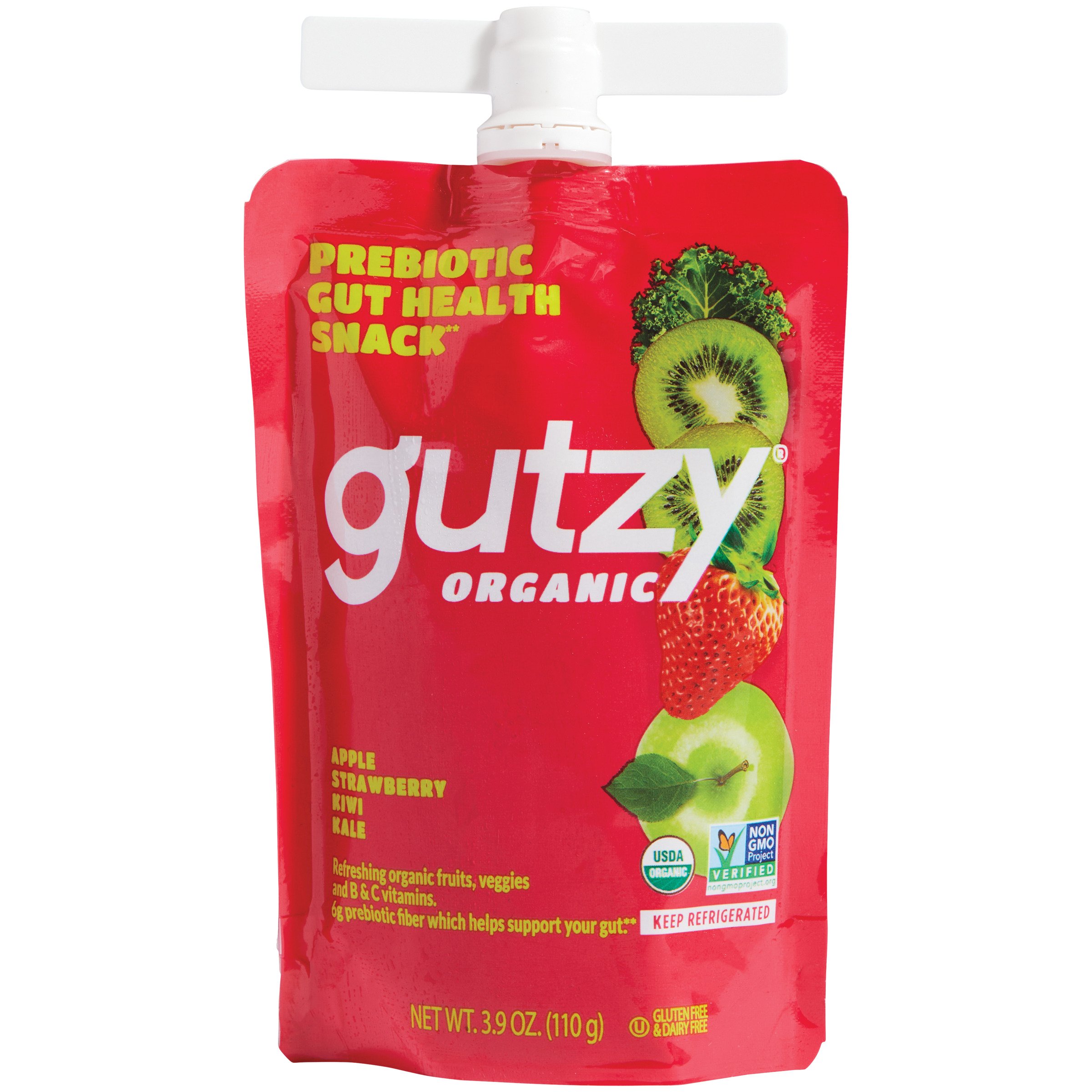 Gutzy Organic Apple Strawberry Kiwi & Kale Gut Health Botanical Snack ...