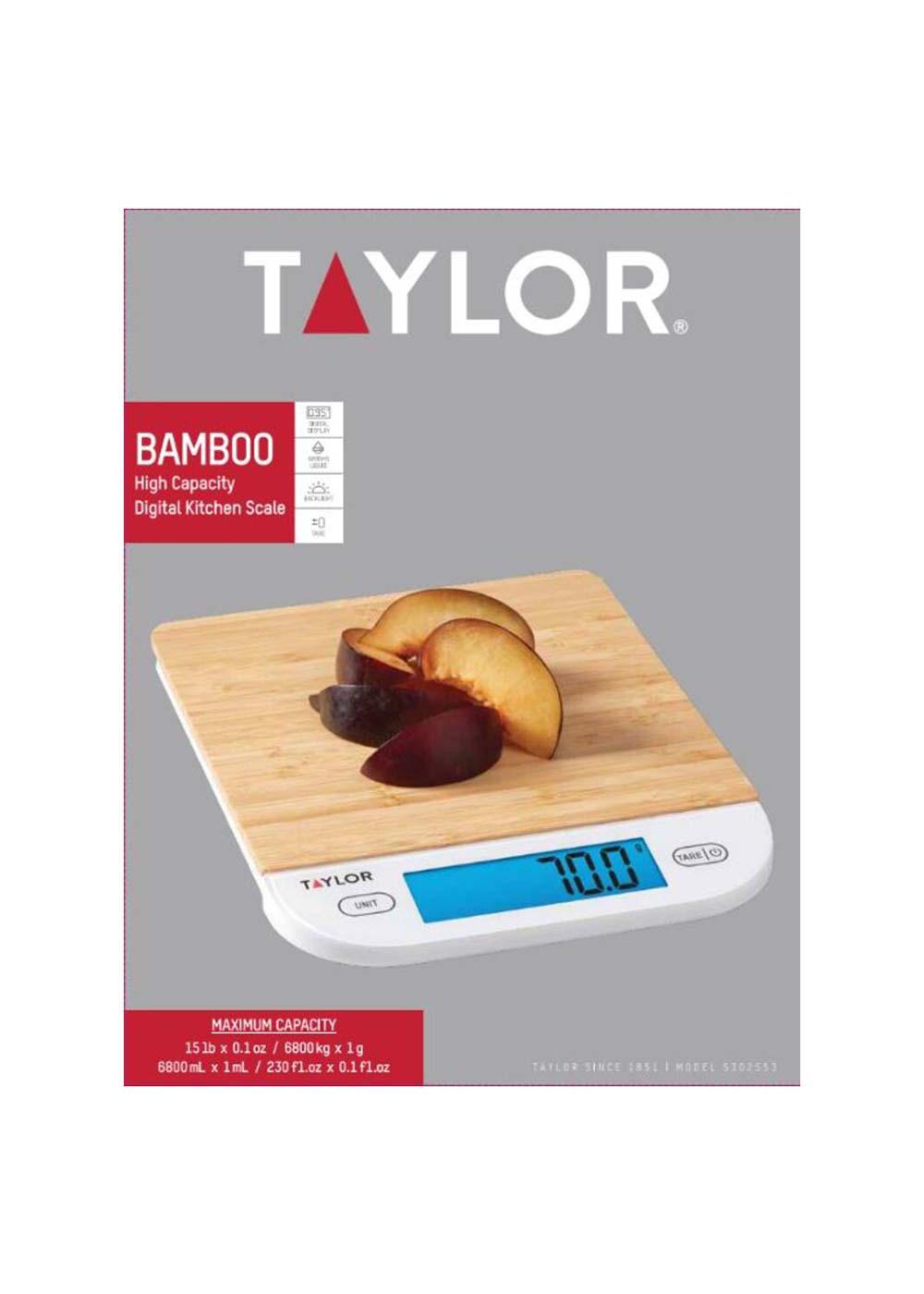 Taylor Bamboo Digital Kitchen Scale; image 1 of 3