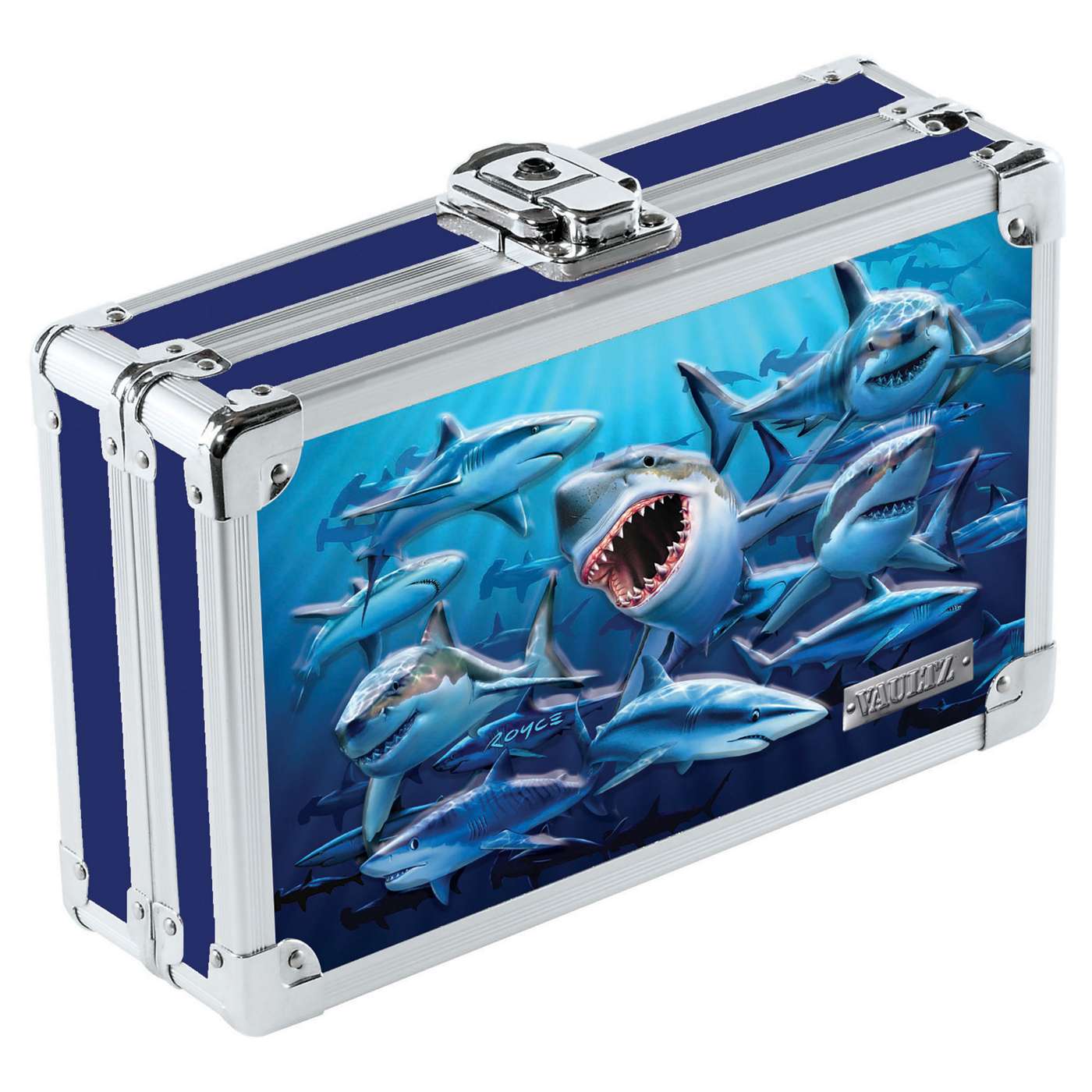 Vaultz 3D Locking Pencil Box - Sharks; image 2 of 4