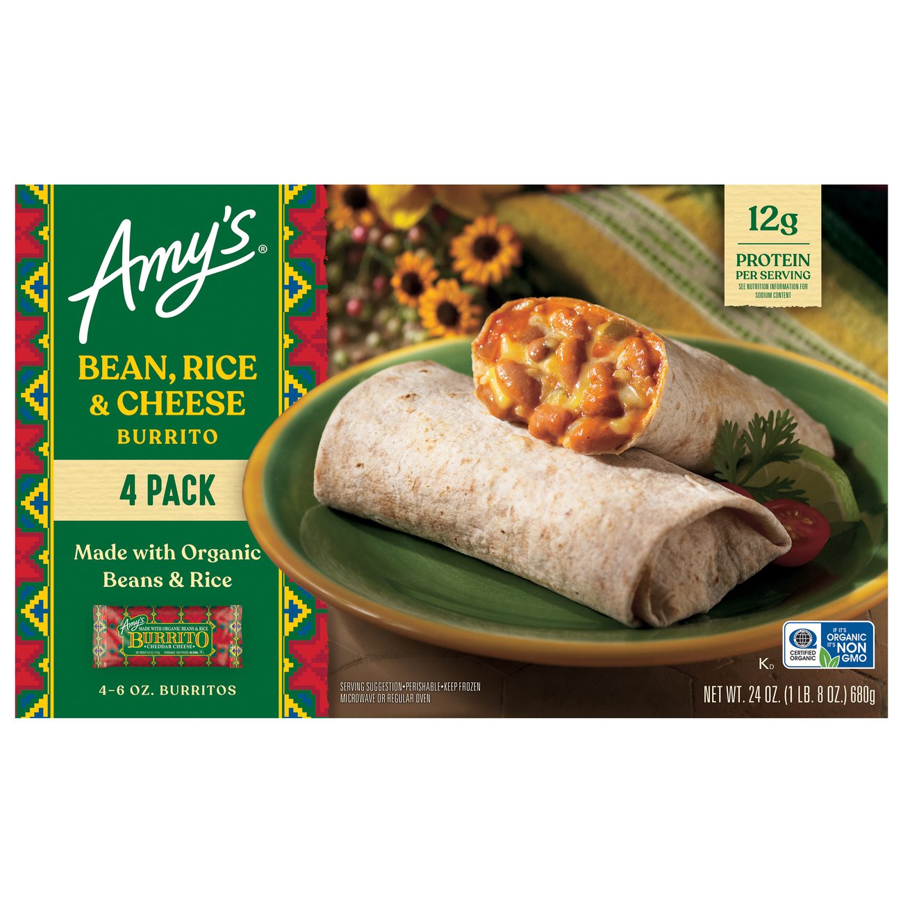 Amy's Bean, Rice & Cheese Burritos Shop Entrees & sides at HEB