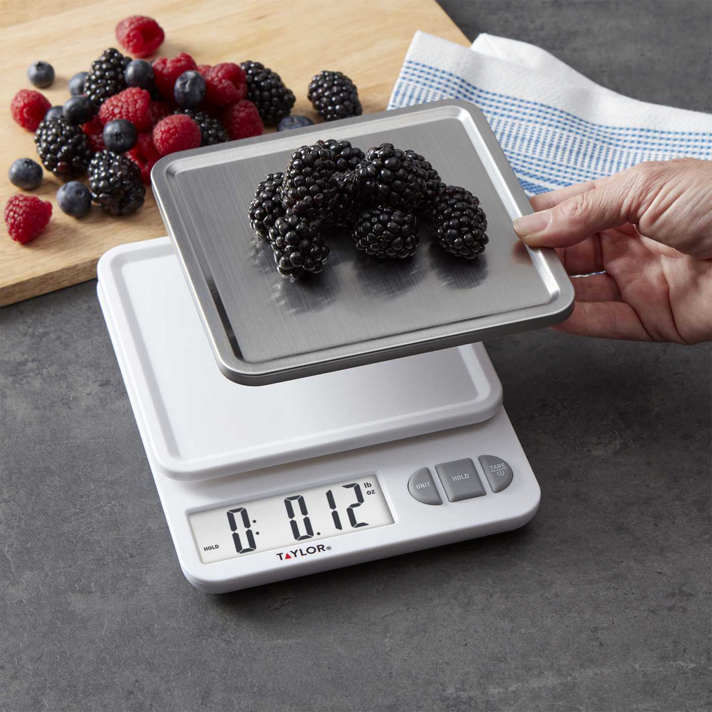 Taylor Stainless Steel Digital Kitchen Scale; image 3 of 3