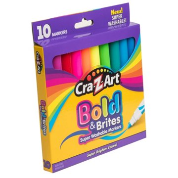 Cra-Z-Art Bold & Brites Super Washable Markers, 10 pk