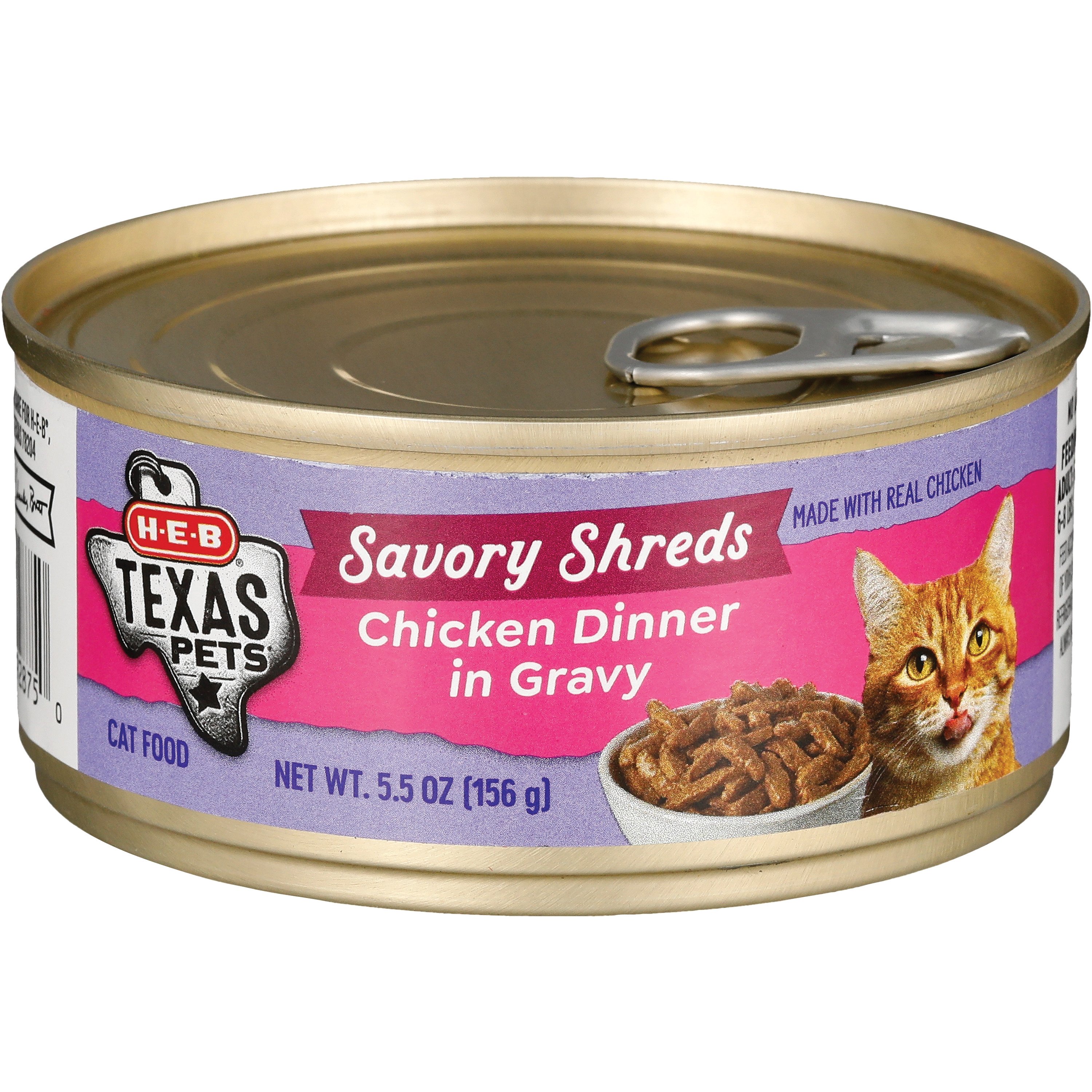 HEB Texas Pets Savory Shreds Wet Cat Food Chicken & Gravy Shop
