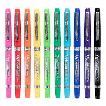 Inc Optimus Medium Felt Tip Pens - Assorted Ink, 10 pk