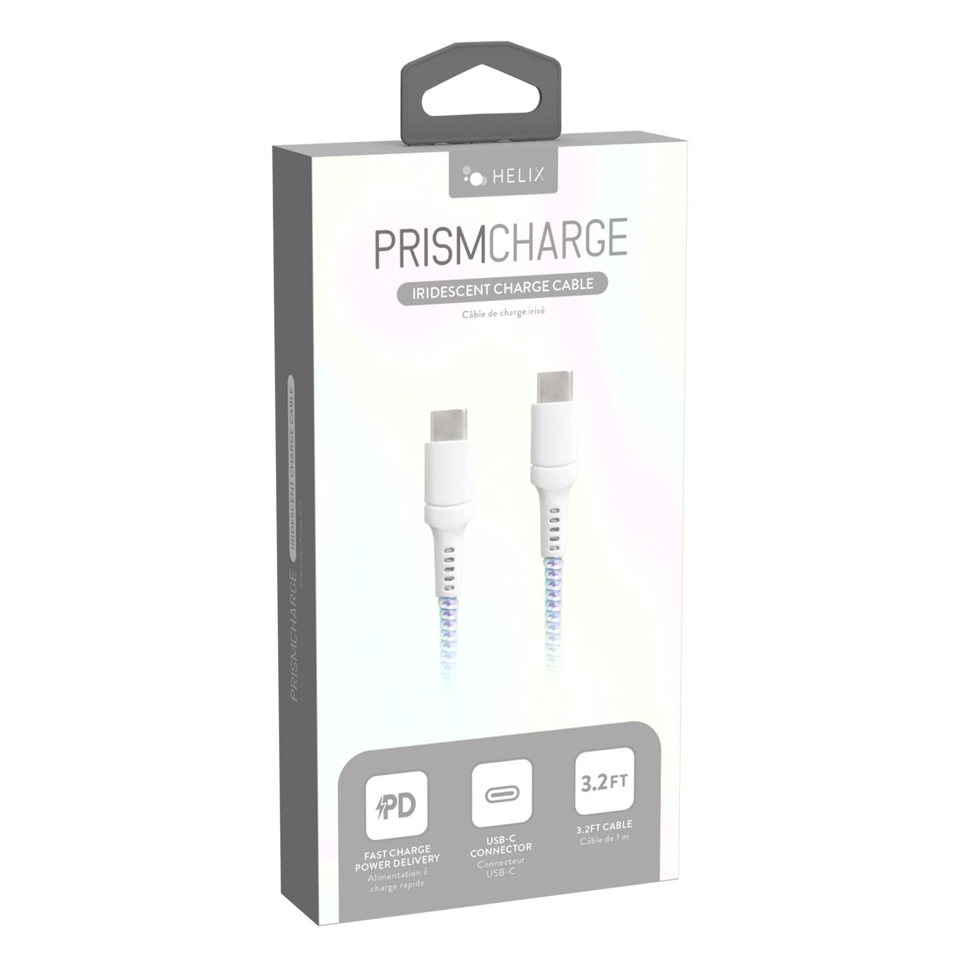Helix PrismCharge USB-C Iridescent Charge Cable - White; image 1 of 2