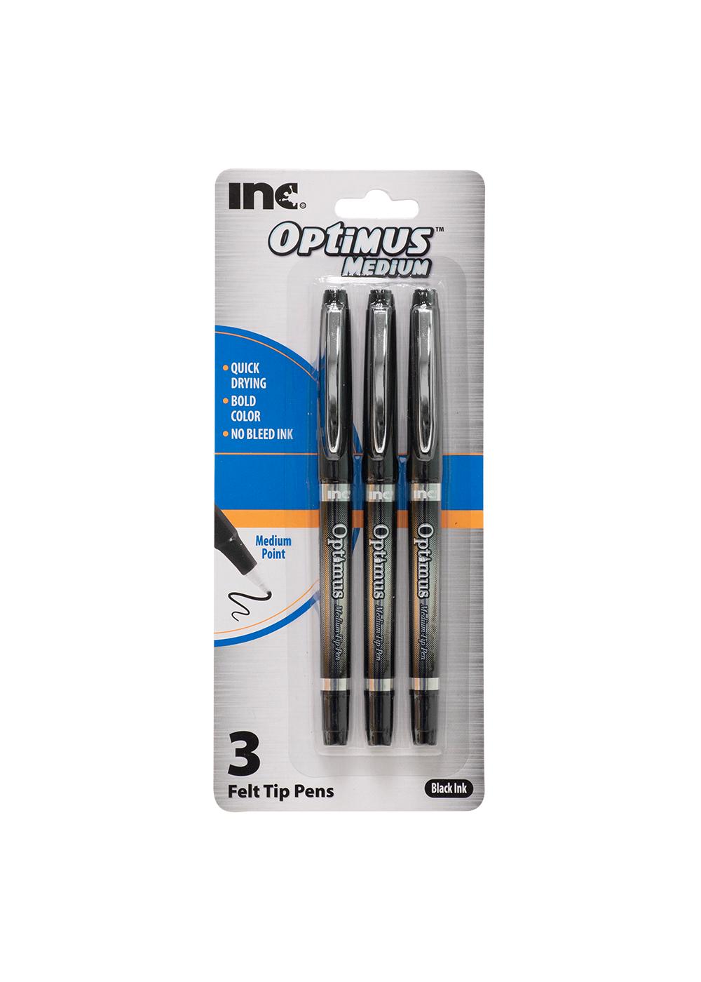 Inc Optimus Medium Felt Tip Pens - Black Ink; image 1 of 3
