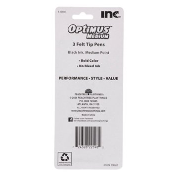 Inc Optimus Medium Felt Tip Pens - Black Ink