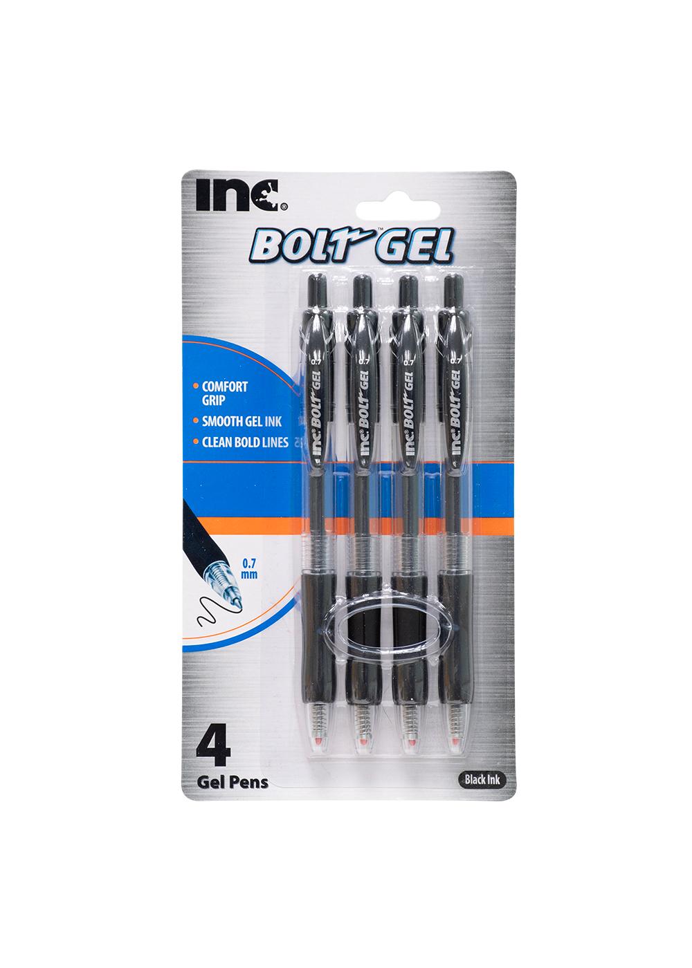 Inc Bolt 0.7mm Retractable Gel Pens - Black Ink; image 1 of 3