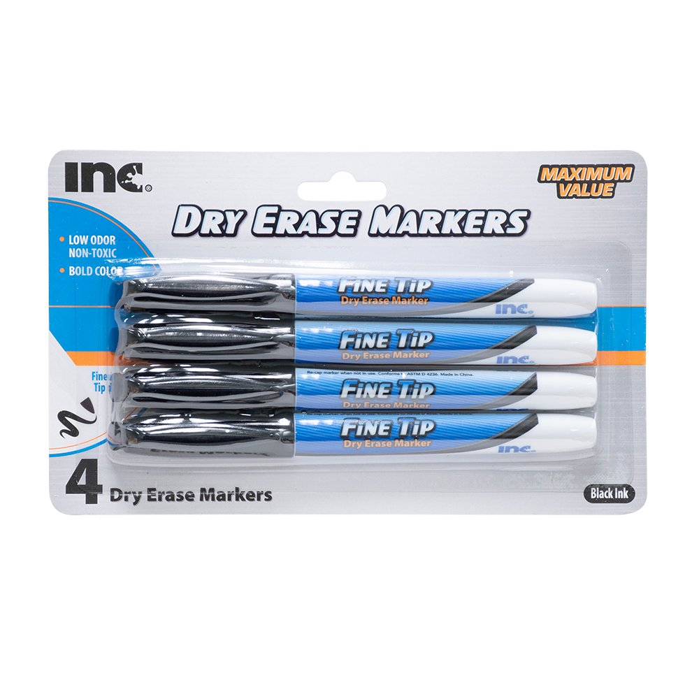 Inc Fine Tip Dry Erase Markers Black Ink Shop Highlighters & dry