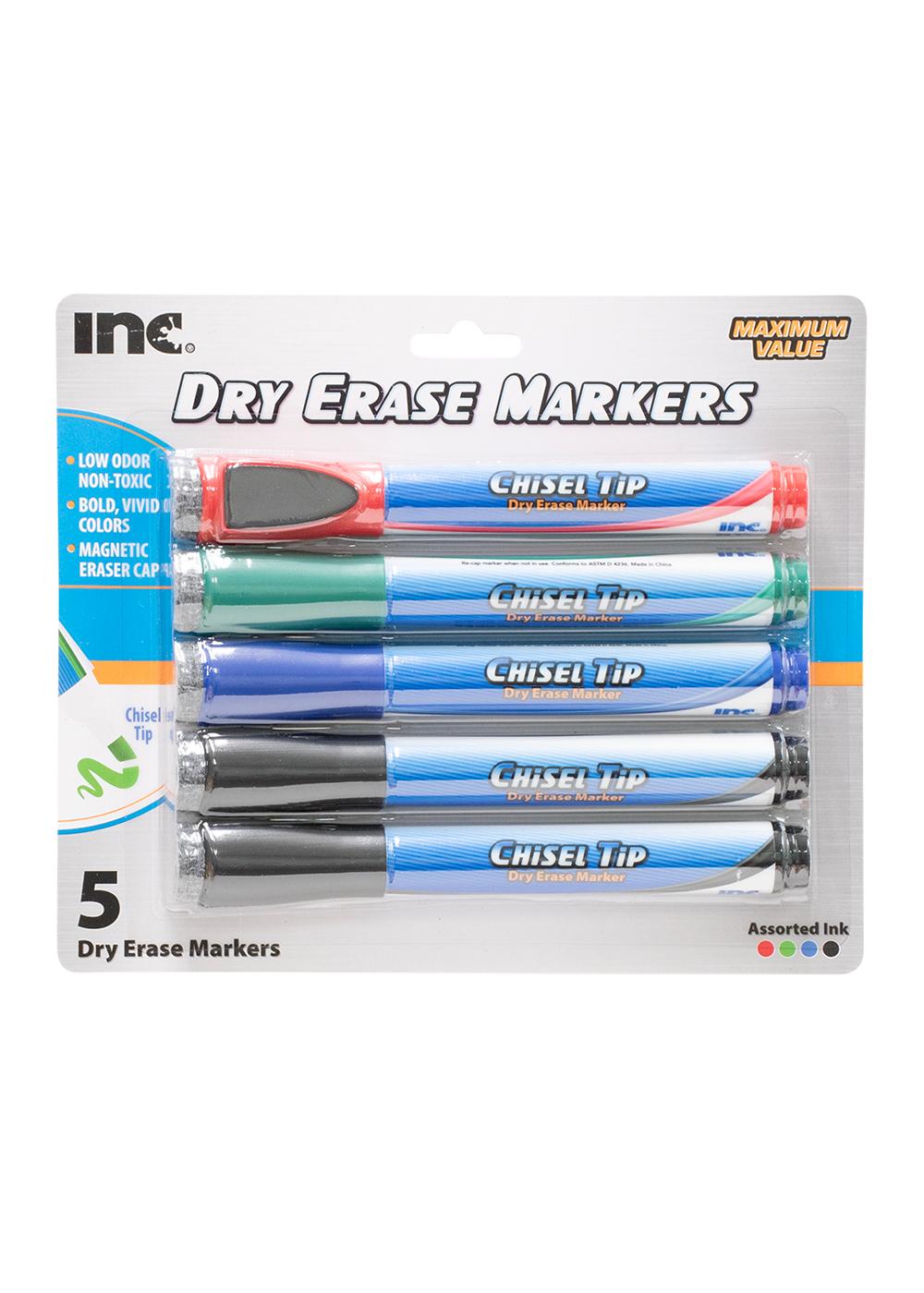 Inc Chisel Tip Magnetic Dry Erase Markers with Erasers - Assorted Ink; image 1 of 3