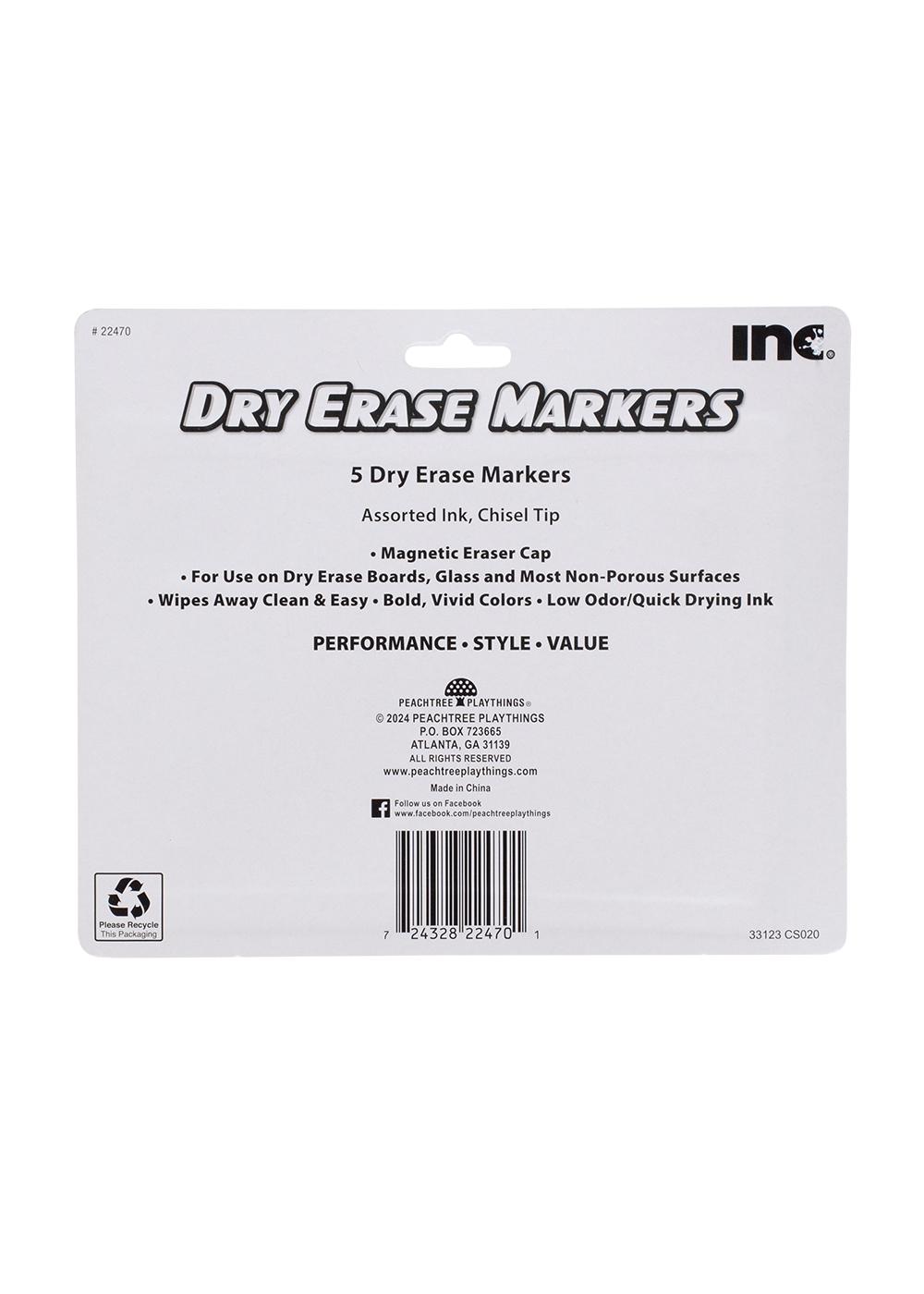 Inc Chisel Tip Magnetic Dry Erase Markers with Erasers - Assorted Ink; image 3 of 3