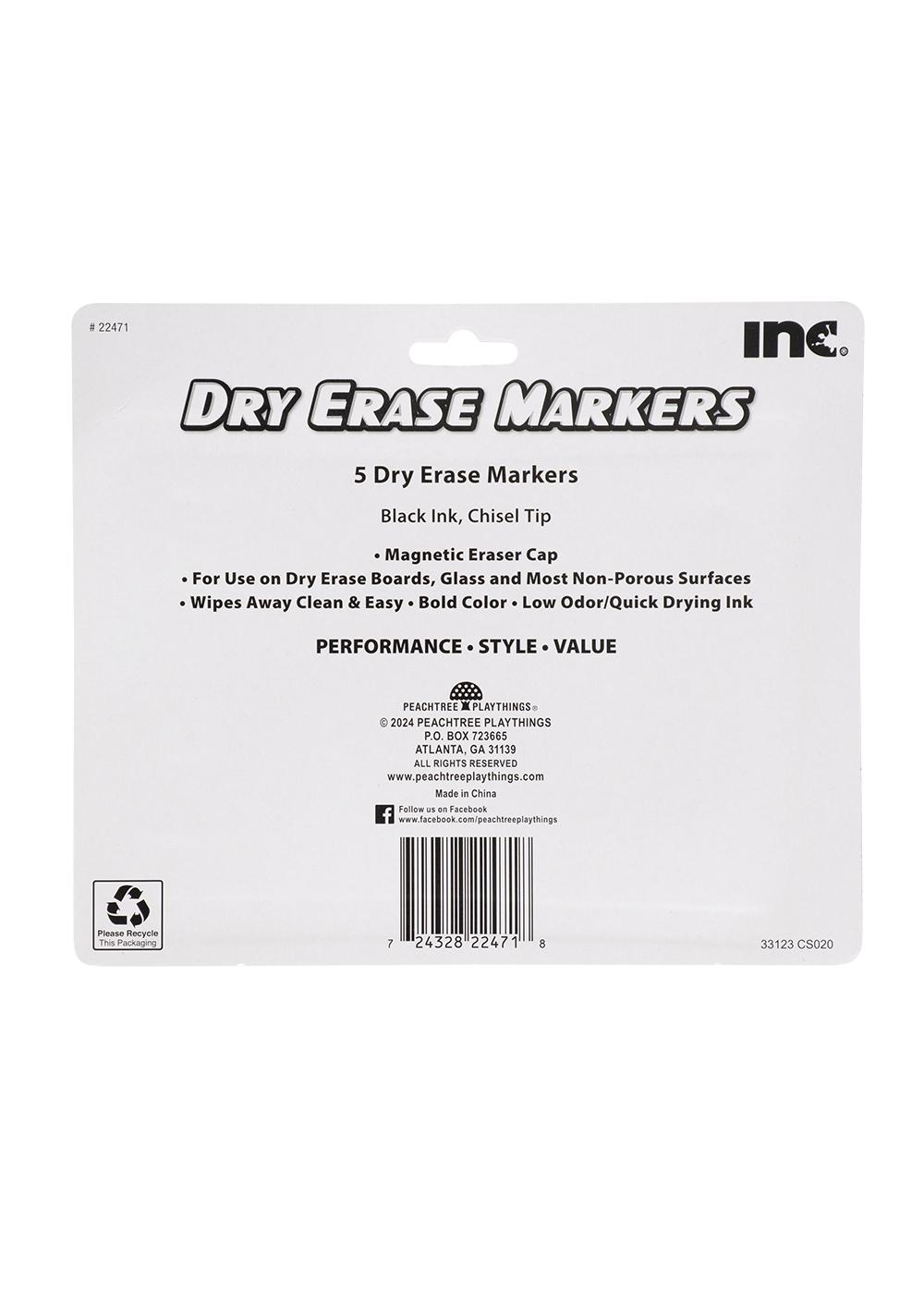 Inc Chisel Tip Magnetic Dry Erase Markers with Erasers - Black Ink; image 3 of 3