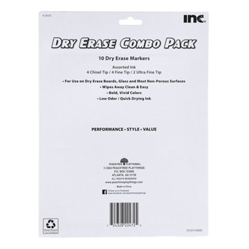 Inc Dry Erase Marker Combo Pack - Assorted Ink, 10 pk