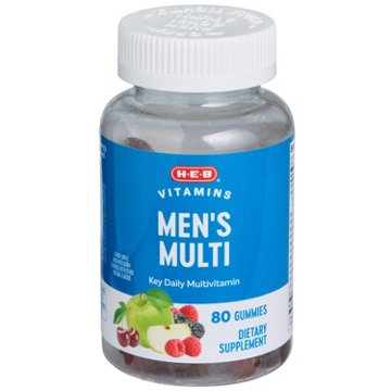 H-E-B Men's Multivitamin Gummies - Cherry, Sour Apple & Mixed Berry