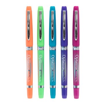 Inc Optimus Medium Felt Tip Pens - Assorted Ink, 5 pk