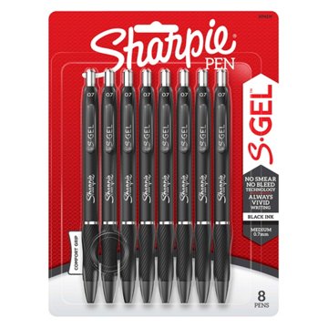Sharpie S-Gel 0.7mm Gel Pens - Black Ink, 8 pk