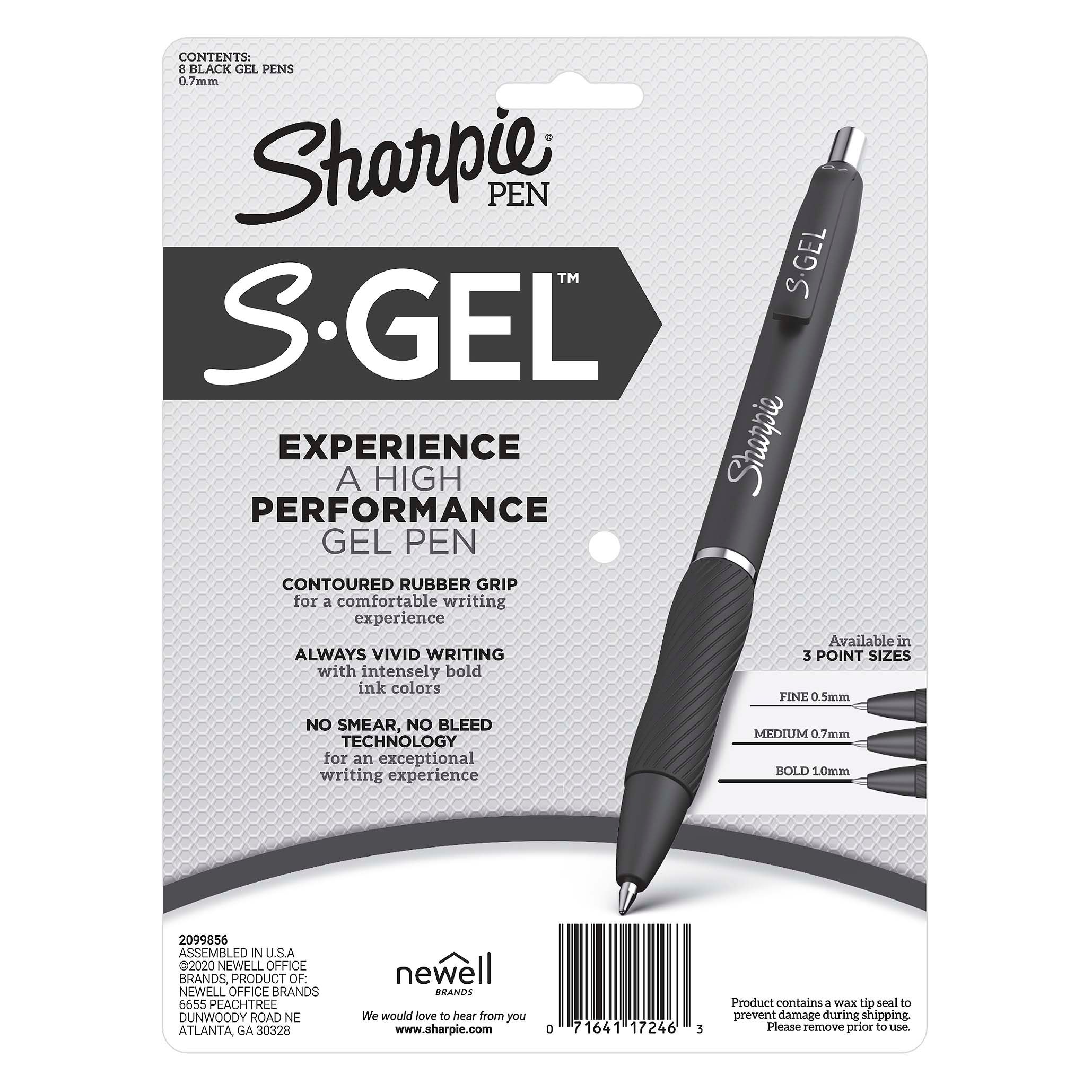 Penna Gel Sharpie S-Gel Corpo Metallo Rame: Punta Media 0,7mm Inchiostro Nero, Inclusa Ricarica Bonus, Scrive Senza Aloni - 2