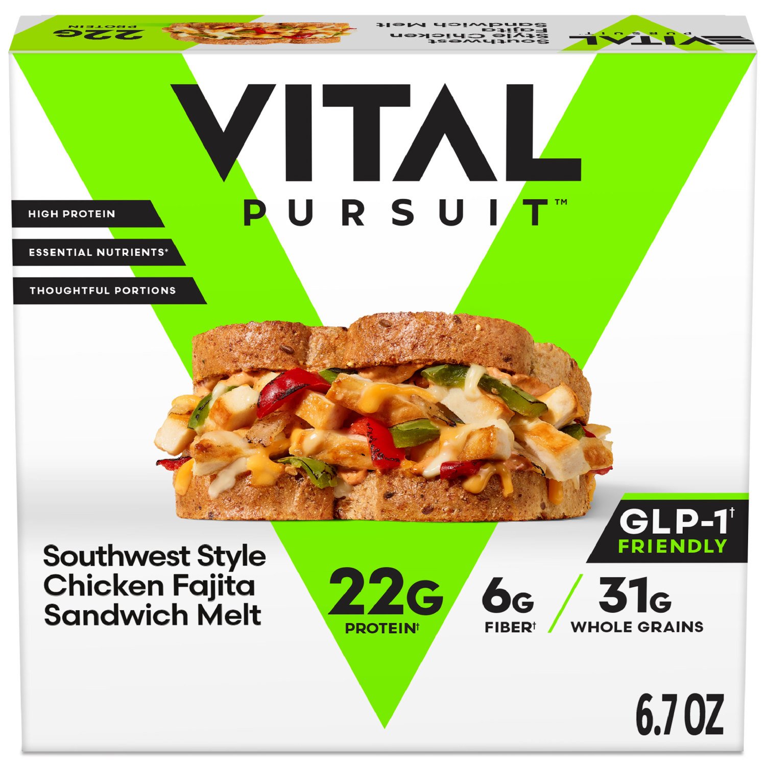 Life Cuisine Southwest Style Chicken Fajita Sandwich Melt Shop