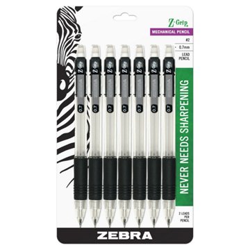Zebra Z-Grip 0.7mm Mechanical Pencils, 7 pk