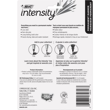 BIC Intensity Fine Tip Permanent Markers - Assorted Ink, 6 pk