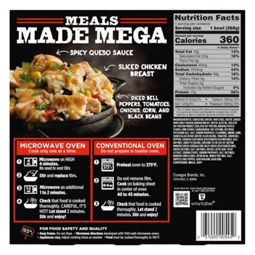Banquet MEGA Bowls Spicy Chicken Queso Burrito Bowl Frozen Meal