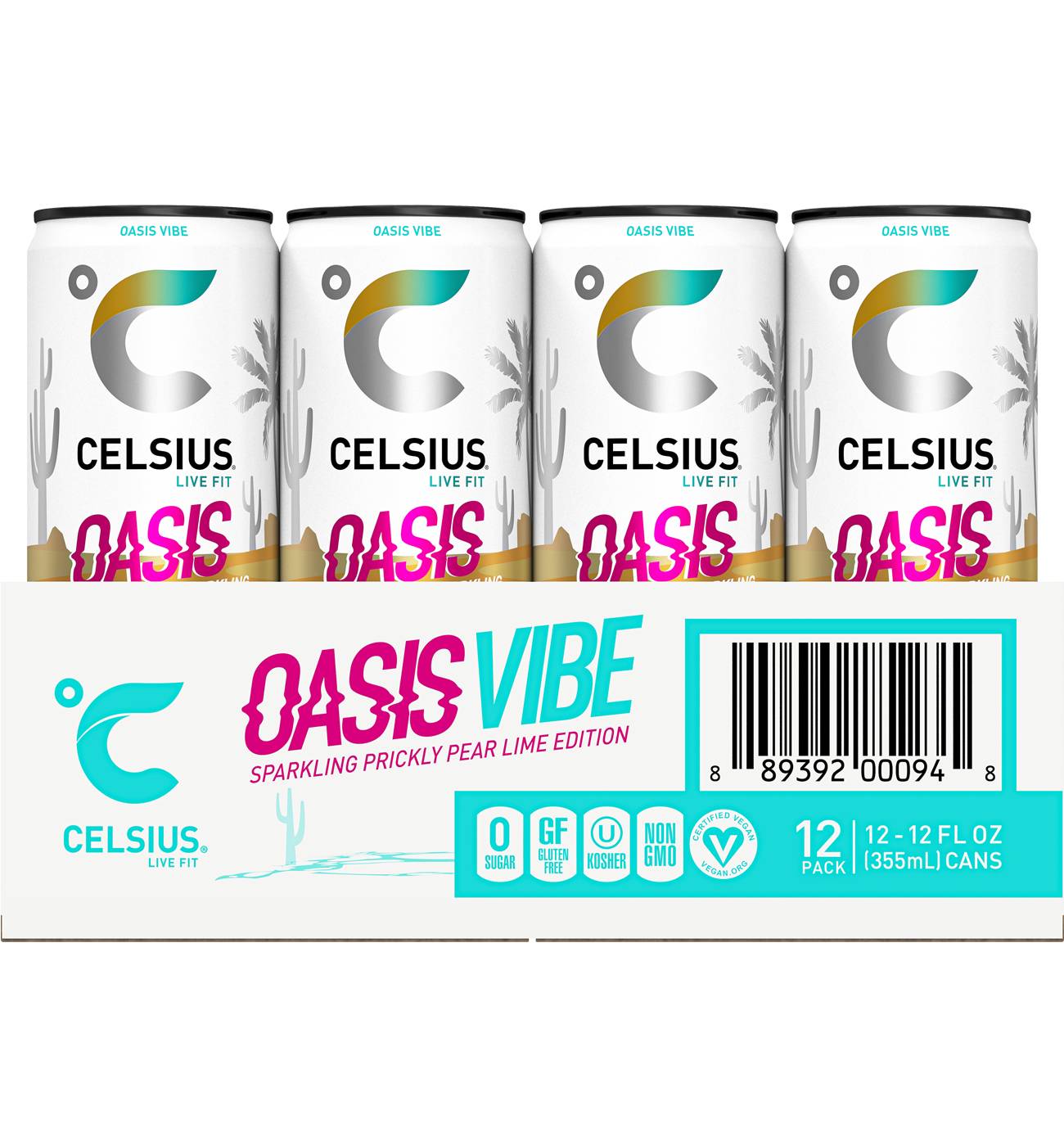 Celsius Sparkling Energy Drink 12 pk - Oasis Vibe; image 1 of 2