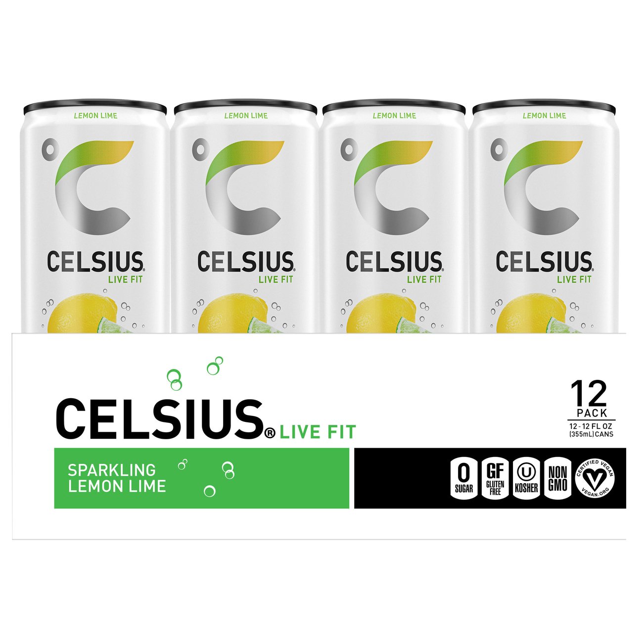 Celsius Sparkling Energy Drink Lemon Lime, 12 Pk Shop Diet