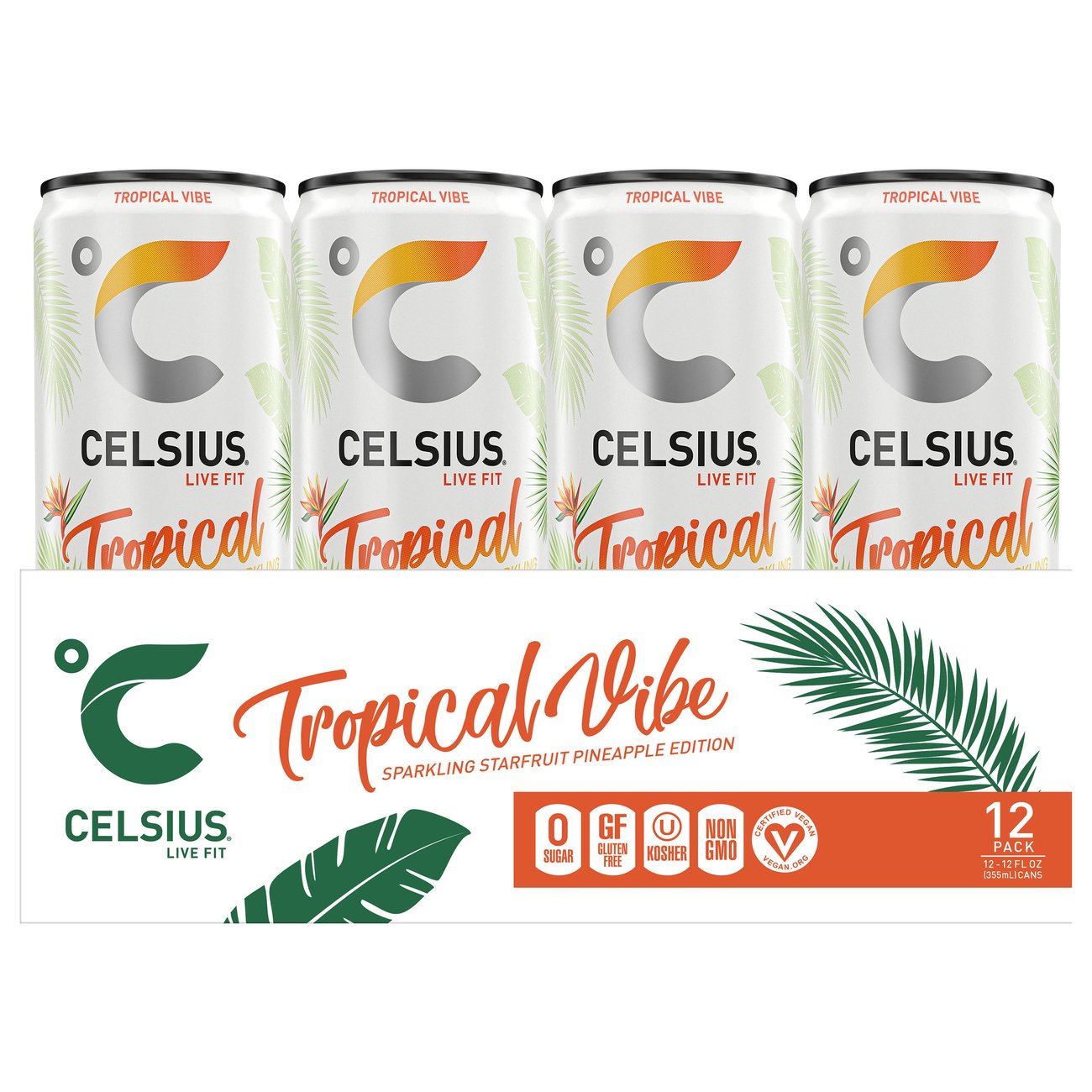 Celsius Sparkling Energy Drink Tropical Vibe, 12 Pk Shop Diet