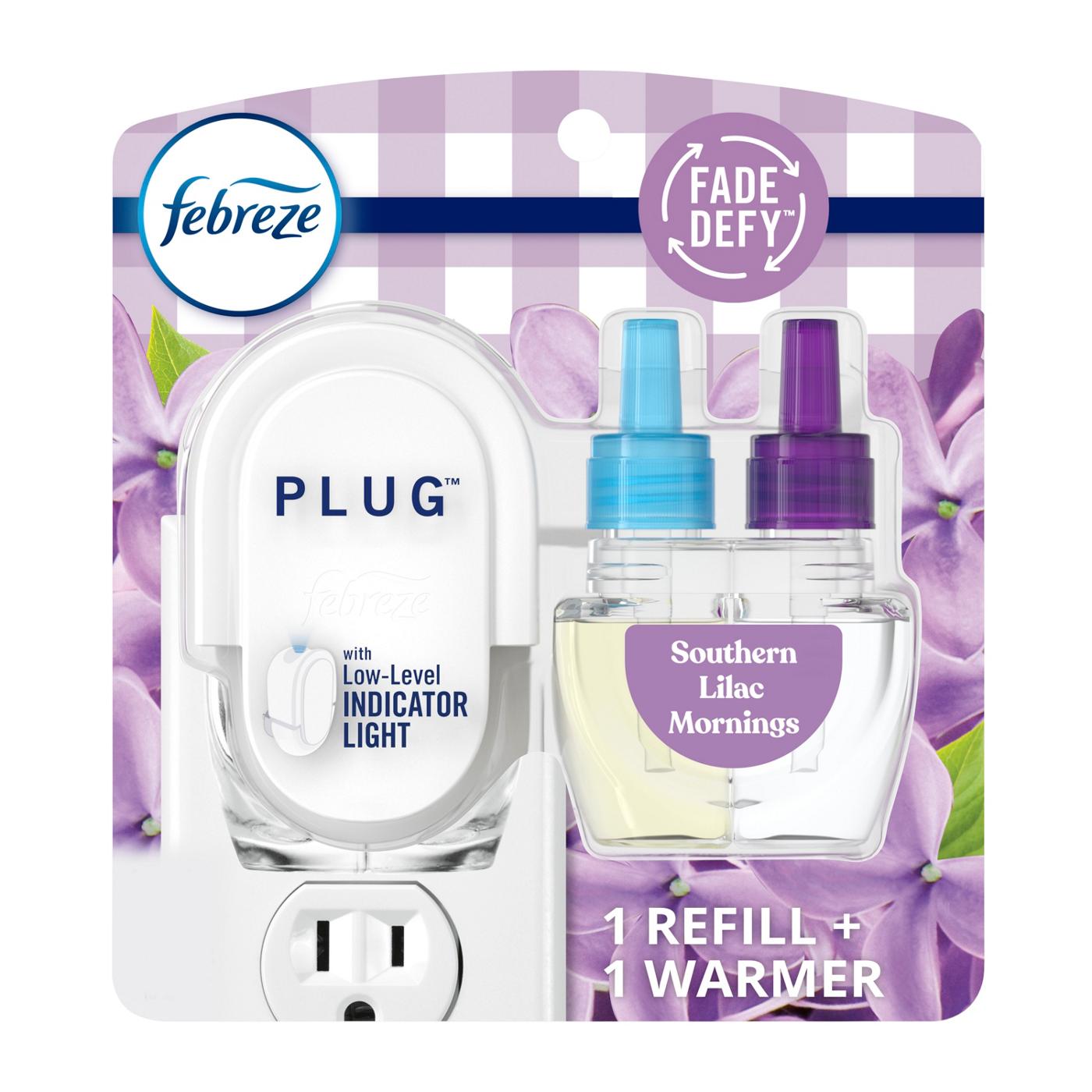 Febreze Plug In Air Freshener, Scented Oil Starter Kit, Warmer + 1 Refill - Southern Lilac Mornings; image 1 of 10