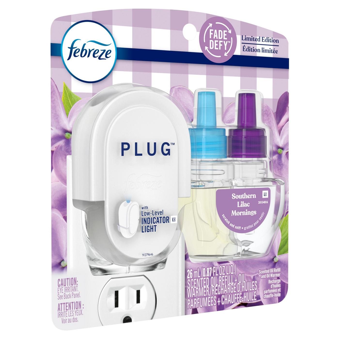 Febreze Plug In Air Freshener, Scented Oil Starter Kit, Warmer + 1 Refill - Southern Lilac Mornings; image 4 of 10