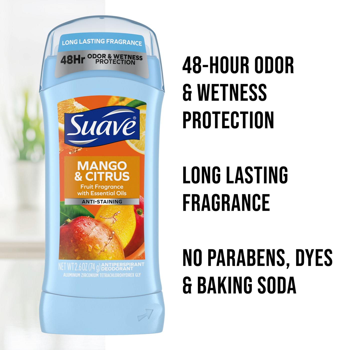 Suave Antiperspirant Deodorant  - Mango & Citrus; image 3 of 5