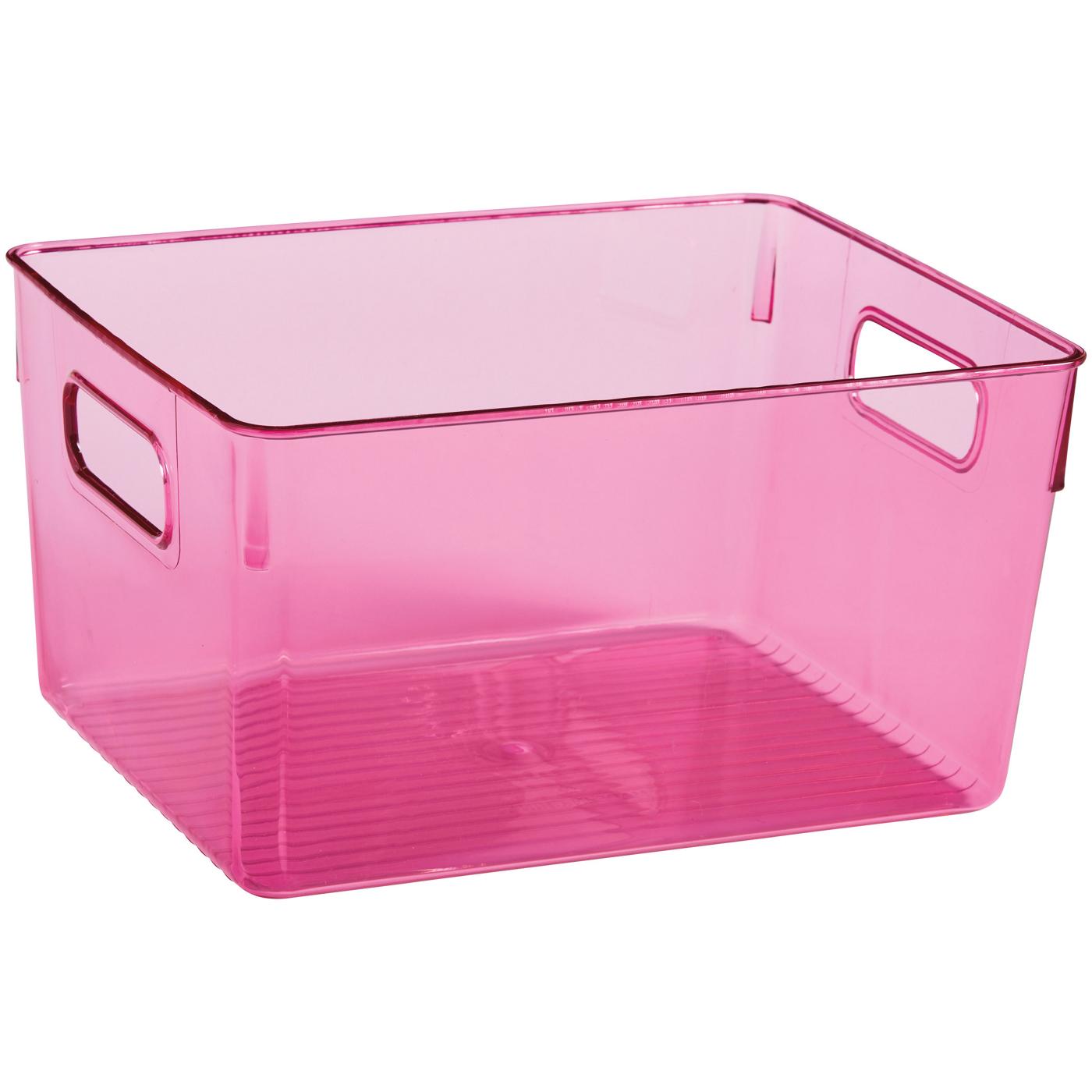 Destination Holiday Storage Bin - Clear Pink; image 1 of 3