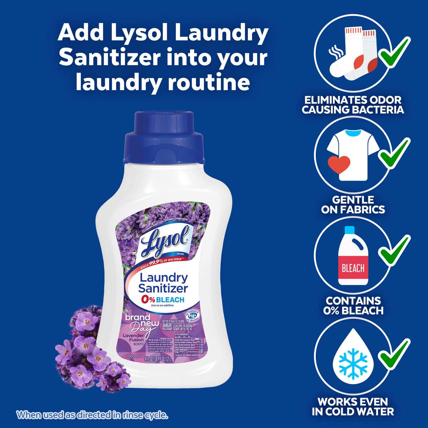 Lysol  Laundry Sanitizer & Odor Remover - Fresh Blossoms; image 3 of 5