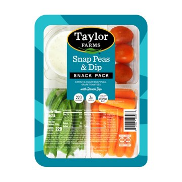 Taylor Farms Snap Peas and Dip Snack Tray, 7.5 oz