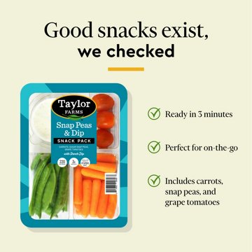 Taylor Farms Snap Peas and Dip Snack Tray, 7.5 oz