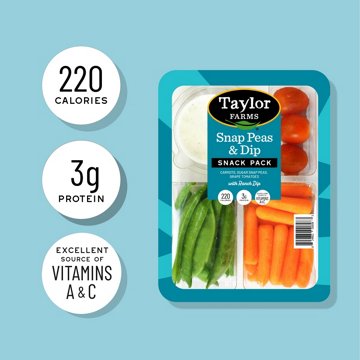 Taylor Farms Snap Peas and Dip Snack Tray, 7.5 oz