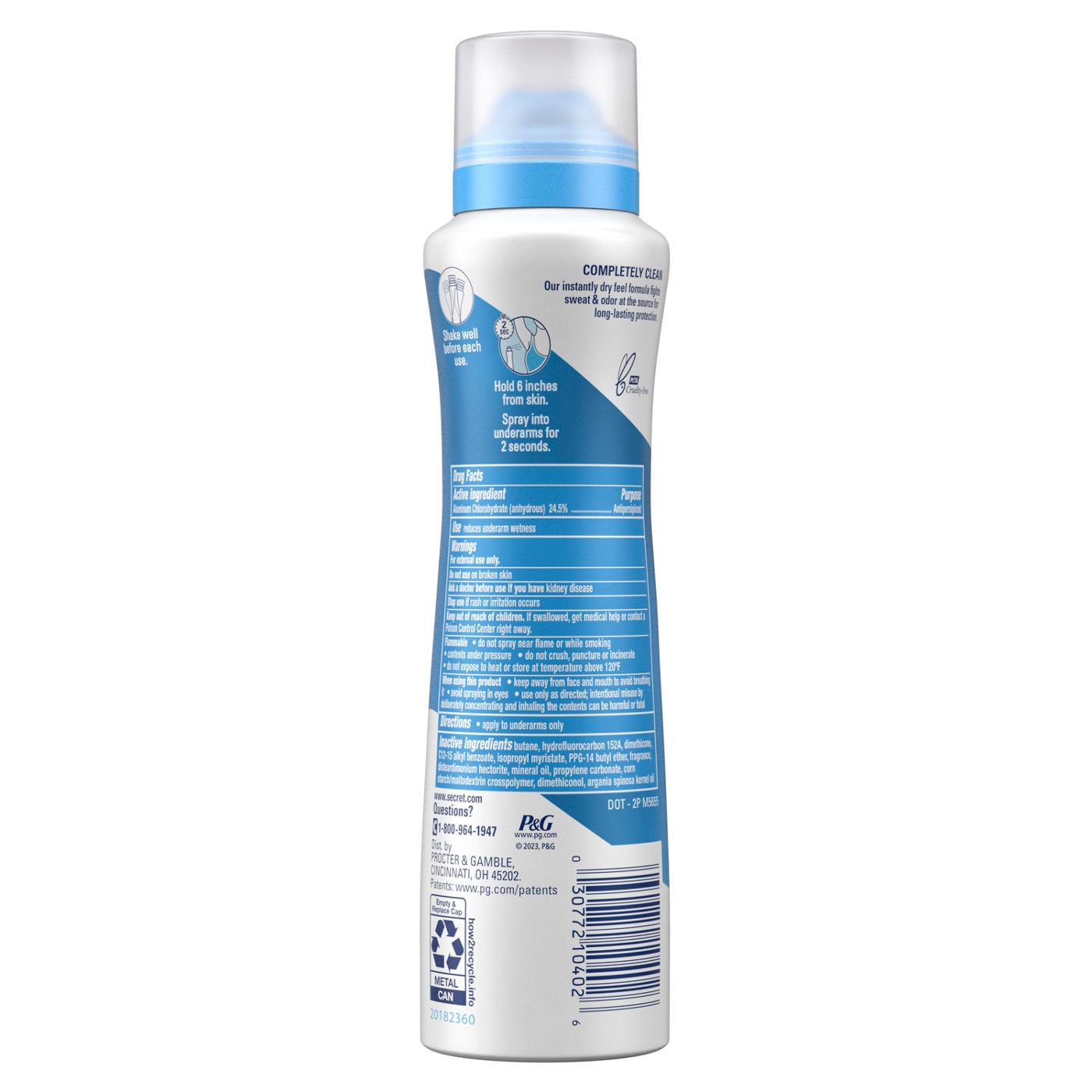 Secret Outlast 72 Hr Antiperspirant Deodorant Dry Spray - Completely Clean; image 2 of 2