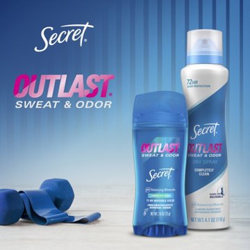 Secret Outlast 72 Hr Antiperspirant Deodorant Dry Spray - Completely Clean