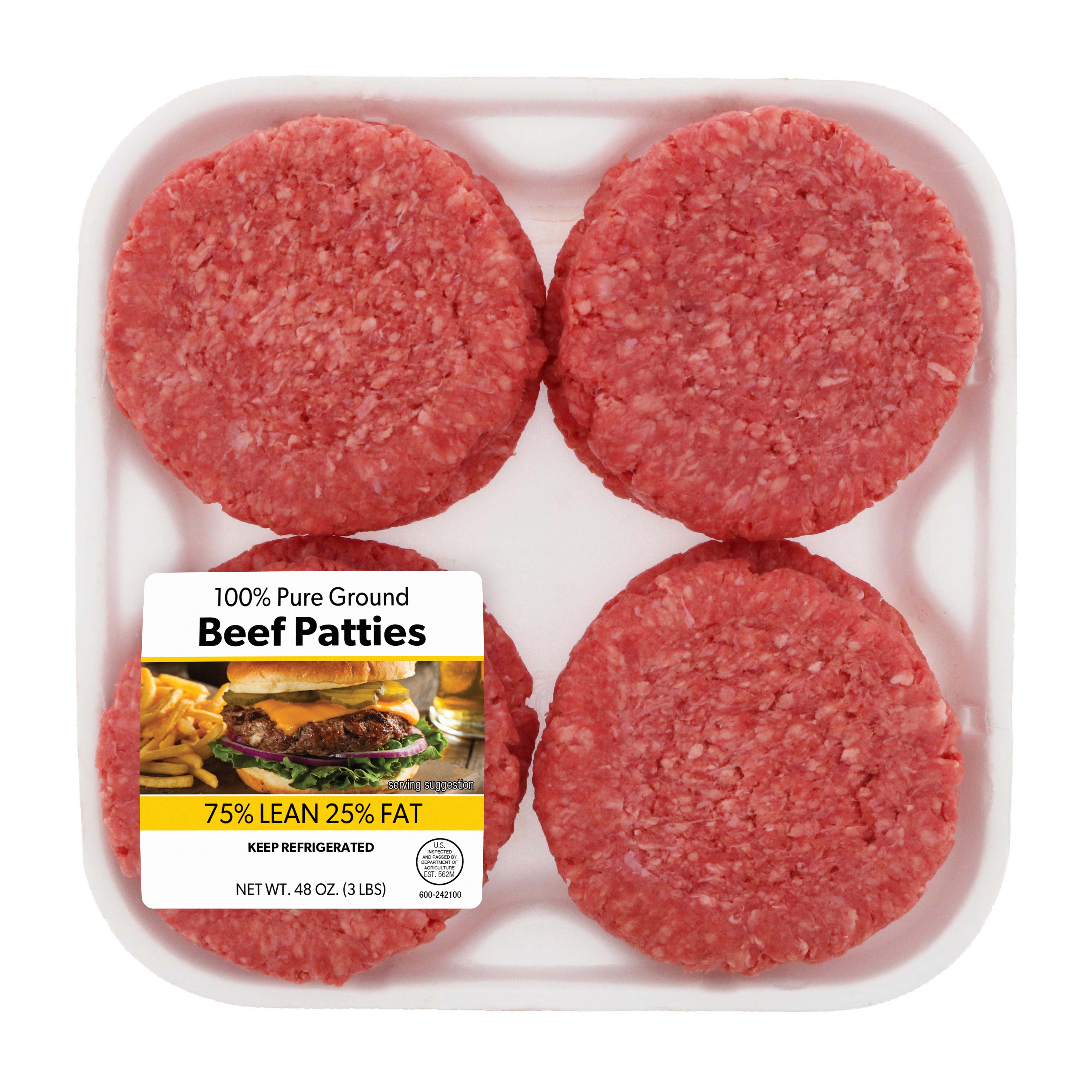 Swift Ground Beef Burger Patties, 75 Lean Shop Beef at HEB