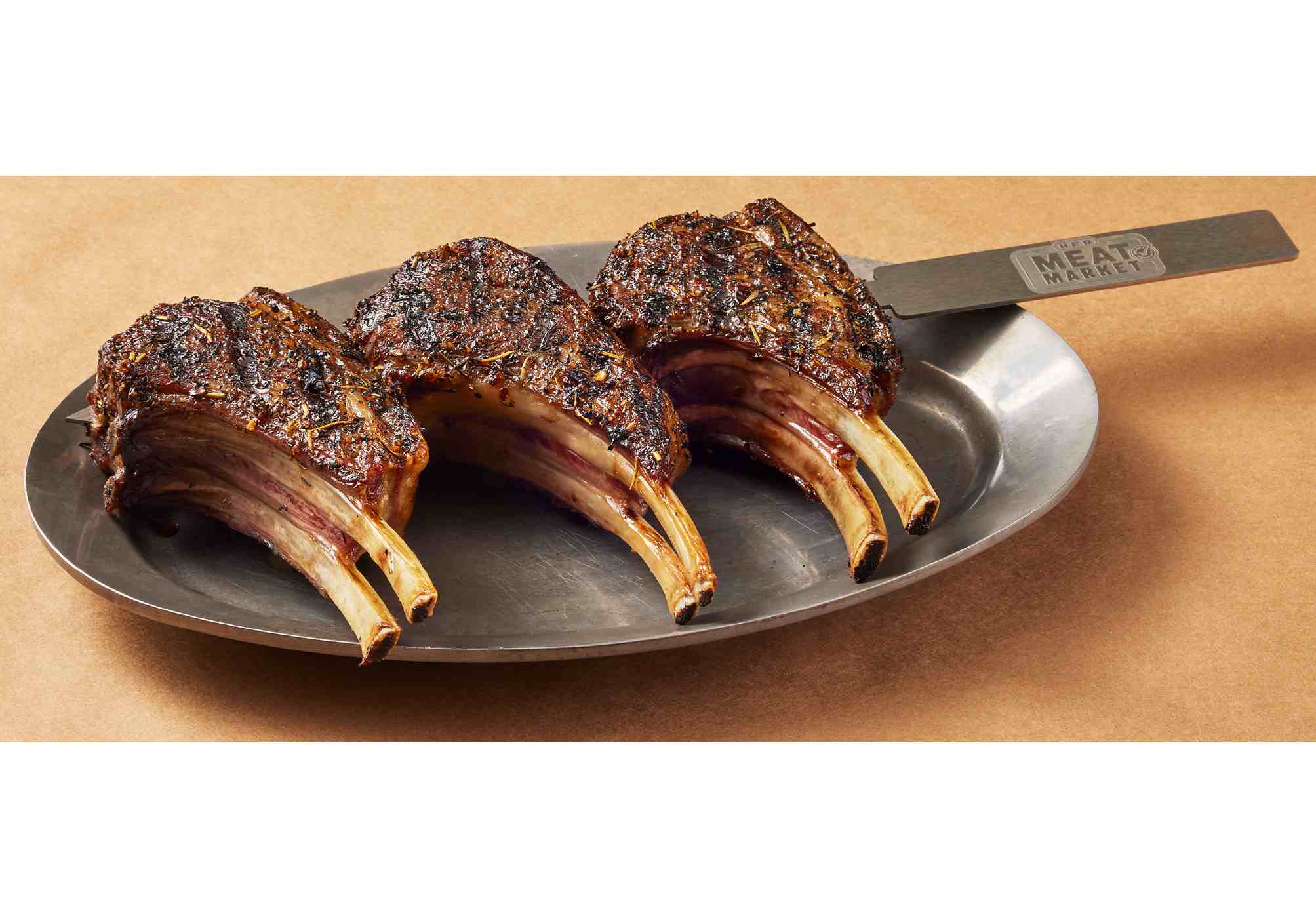 HEB Meat Market Seasoned Natural Lamb Rib Chops Skewer Texas Prime