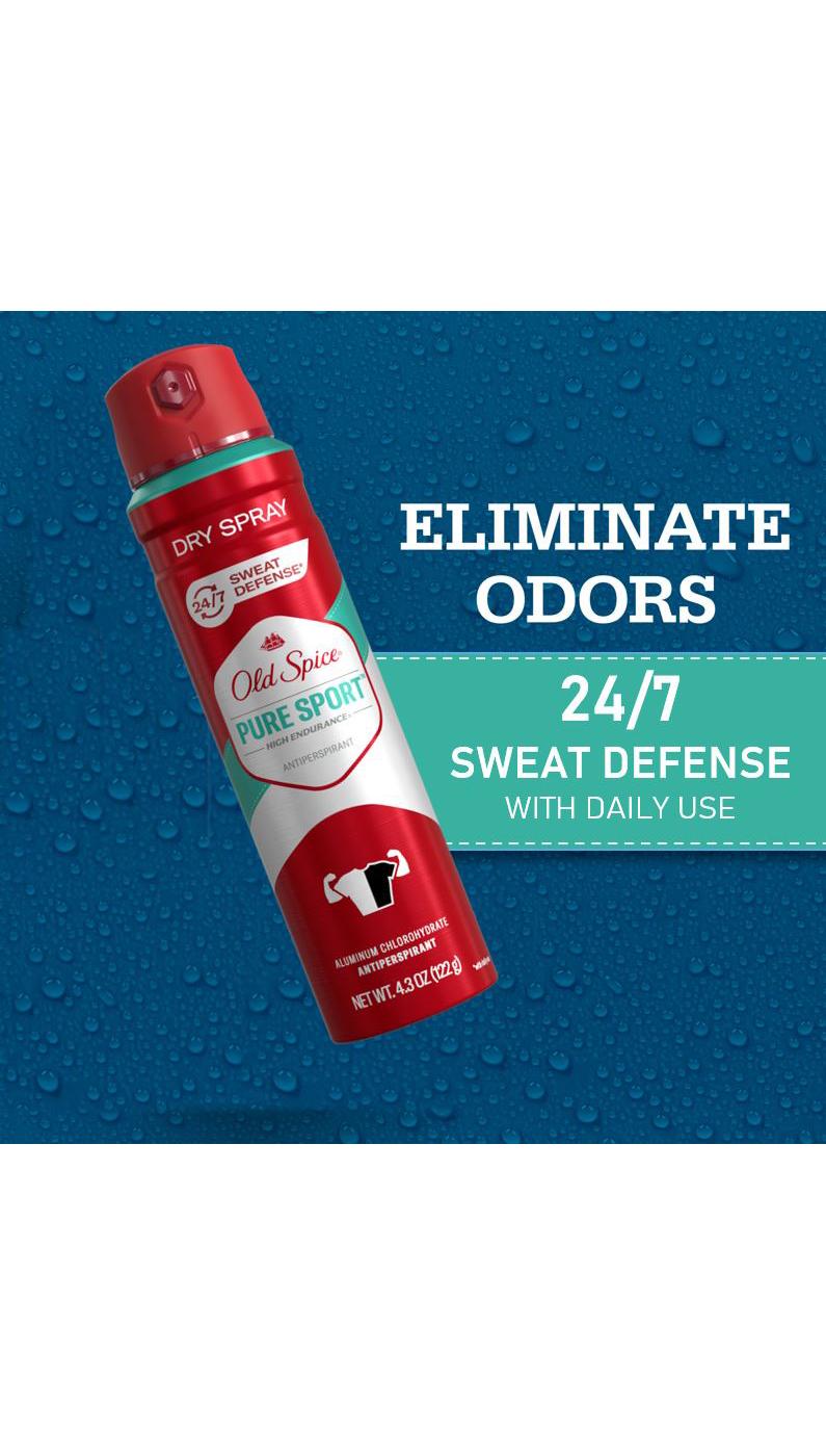 Old Spice High Endurance Antiperspirant Dry Spray - Pure Sport; image 6 of 7