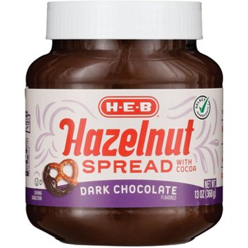 H-E-B Dark Chocolate Hazelnut Spread with Cocoa, 13 oz