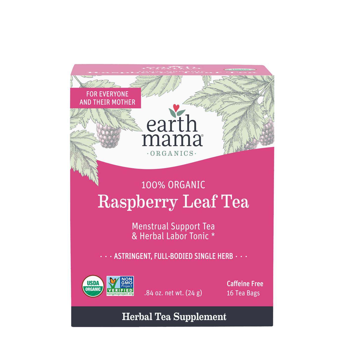 Earth Mama Organic Raspberry Leaf Tea Bags; image 1 of 4