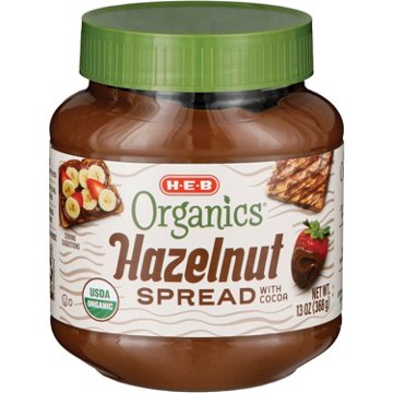 H-E-B Organics Hazelnut Spread with Cocoa, 13 oz