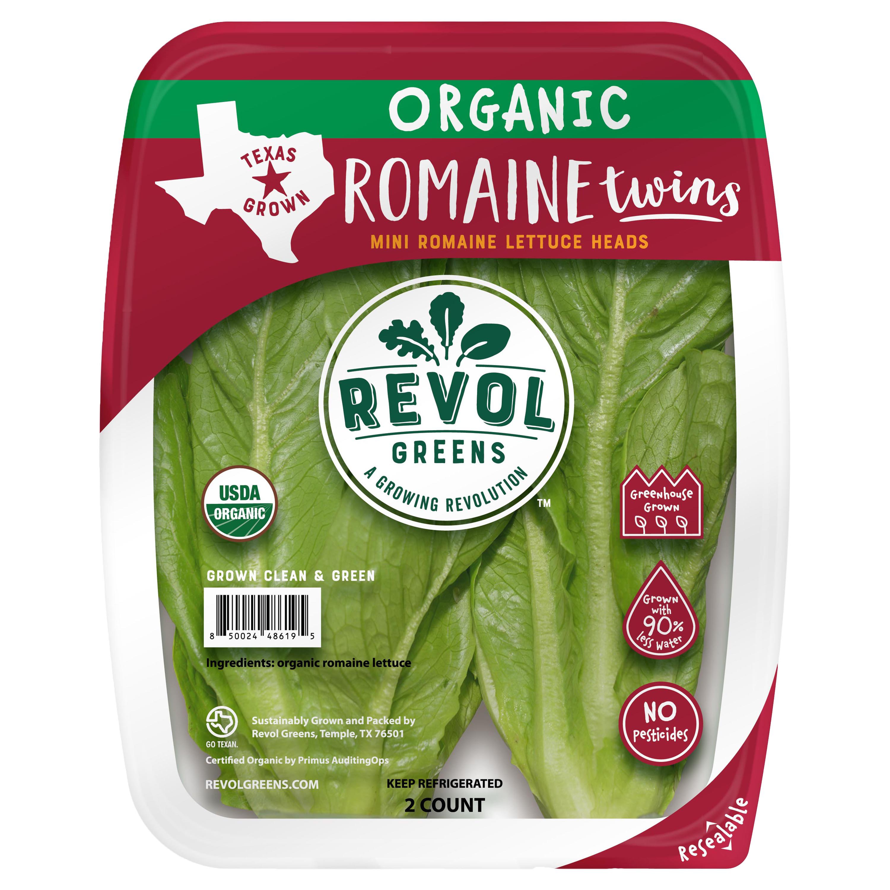 Revol Greens Organic Romaine Twins Lettuce Shop Lettuce & leafy