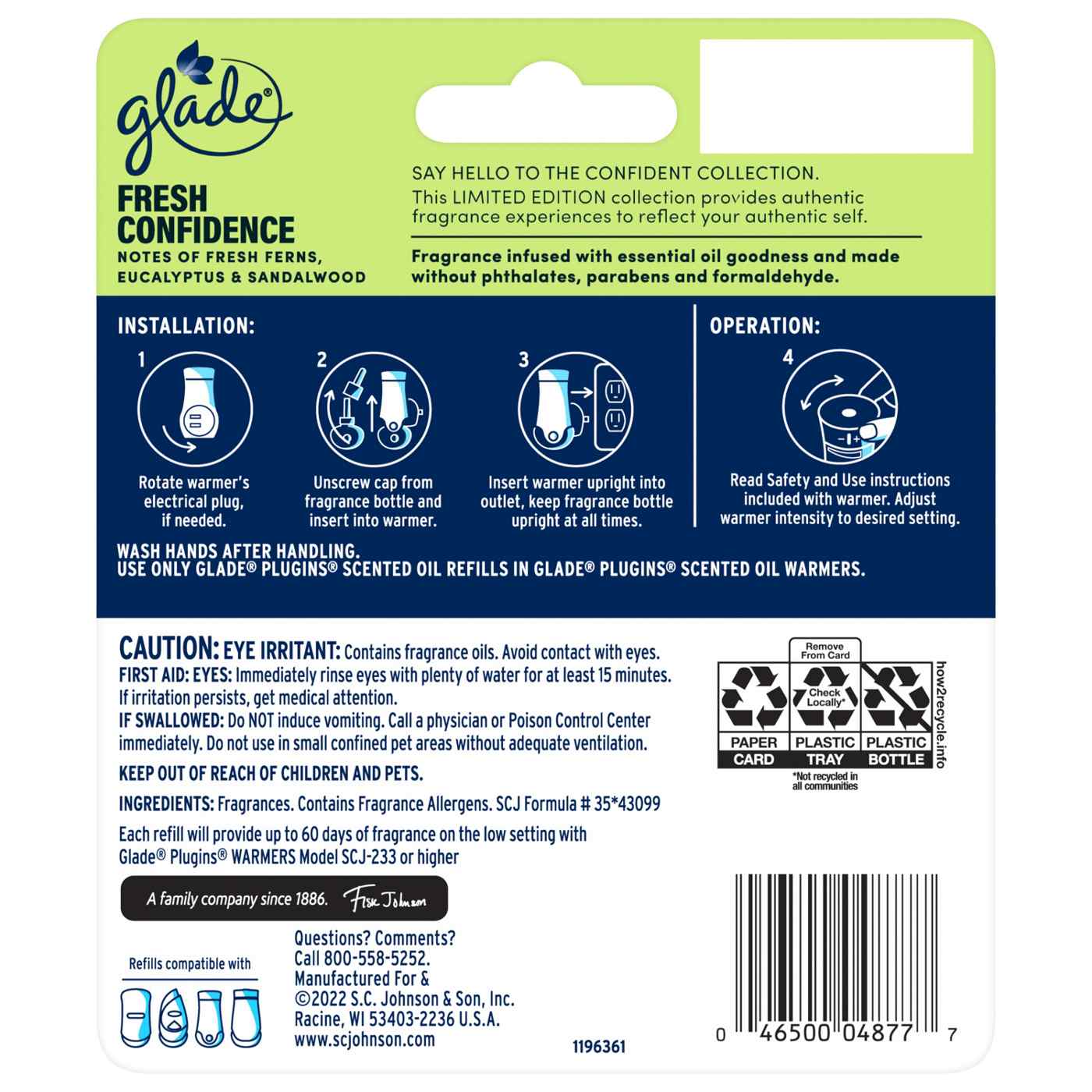 Glade PlugIns Scented Oil Air Freshener, Fresh Confidence Limited Edition, 1.34 oz Total; image 2 of 8