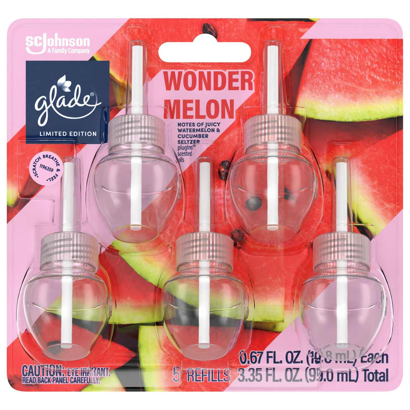 Glade PlugIns Scented Oil Air Freshener, Wonder Melon Limited Edition, 3.35 oz Total; image 1 of 2