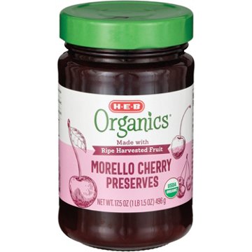 H-E-B Organics Morello Cherry Preserves, 17.5 oz
