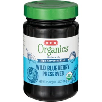 H-E-B Organics Wild Blueberry Preserves, 17.5 oz